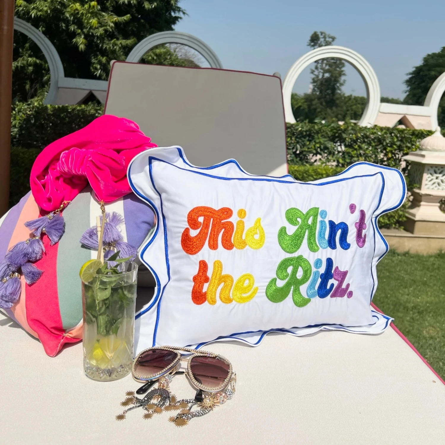 This Ain’t The Ritz Pillow Cover - Rainbow 4 This Ain’t The Ritz Pillow Cover - Rainbow - Image 2