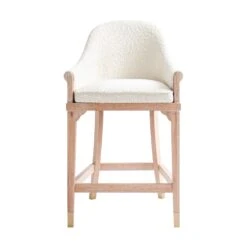 Adele Counter Stool In Ivory Boucle -Furniture & Decoration Shop AdeleCounterStoolInIvoryBoucle.01