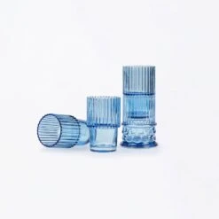 Athena Stackable Glasses - Blue -Furniture & Decoration Shop Athena Stackable Glasses Blue.02