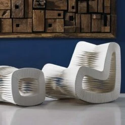 Seat Belt Rocking Chair - White 7 Seat Belt Rocking Chair - White -Furniture & Decoration Shop B2063WZ.03