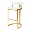 Ballantine Bar Stool In White Leather Brass