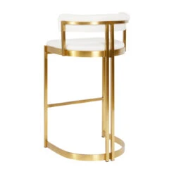 Ballantine Bar Stool In White Leather Brass -Furniture & Decoration Shop BallantineBarStoolinWhiteLeatherBrass.02