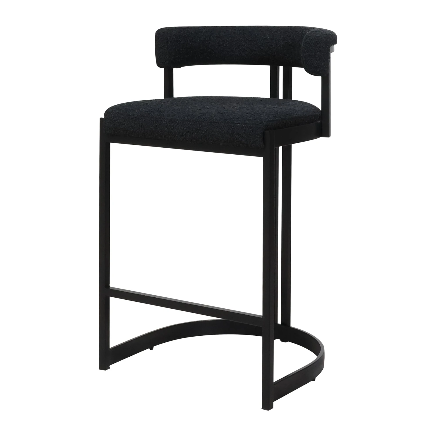 Ballantine Counter Stool In Matte Black Black Boucle 3 Ballantine Counter Stool In Matte Black Black Boucle