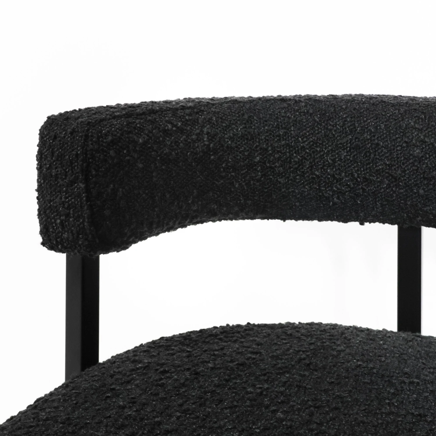 Ballantine Counter Stool In Matte Black Black Boucle 7 Ballantine Counter Stool In Matte Black Black Boucle - Image 5