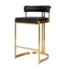 Ballantine Counter Stool In Black Leather Brass -Furniture & Decoration Shop Ballantine 20Counter 20Stool 20in 20Black 20Leather 20Brass.01