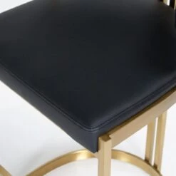 Ballantine Counter Stool In Black Leather Brass -Furniture & Decoration Shop Ballantine 20Counter 20Stool 20in 20Black 20Leather 20Brass.04