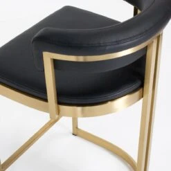 Ballantine Counter Stool In Black Leather Brass -Furniture & Decoration Shop Ballantine 20Counter 20Stool 20in 20Black 20Leather 20Brass.05