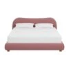 Bonnie King Bed In Mauve Velvet