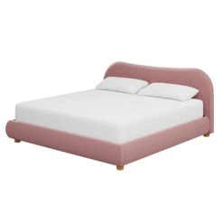Bonnie King Bed In Mauve Velvet -Furniture & Decoration Shop BonnieKingBedinMauveVelvet.02