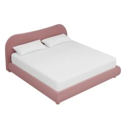 Bonnie King Bed In Mauve Velvet -Furniture & Decoration Shop BonnieKingBedinMauveVelvet.03