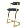 Bourbon Counter Stool In Black Leather Brass -Furniture & Decoration Shop BourbonCounterStoolInBlackLeatherBrass.01