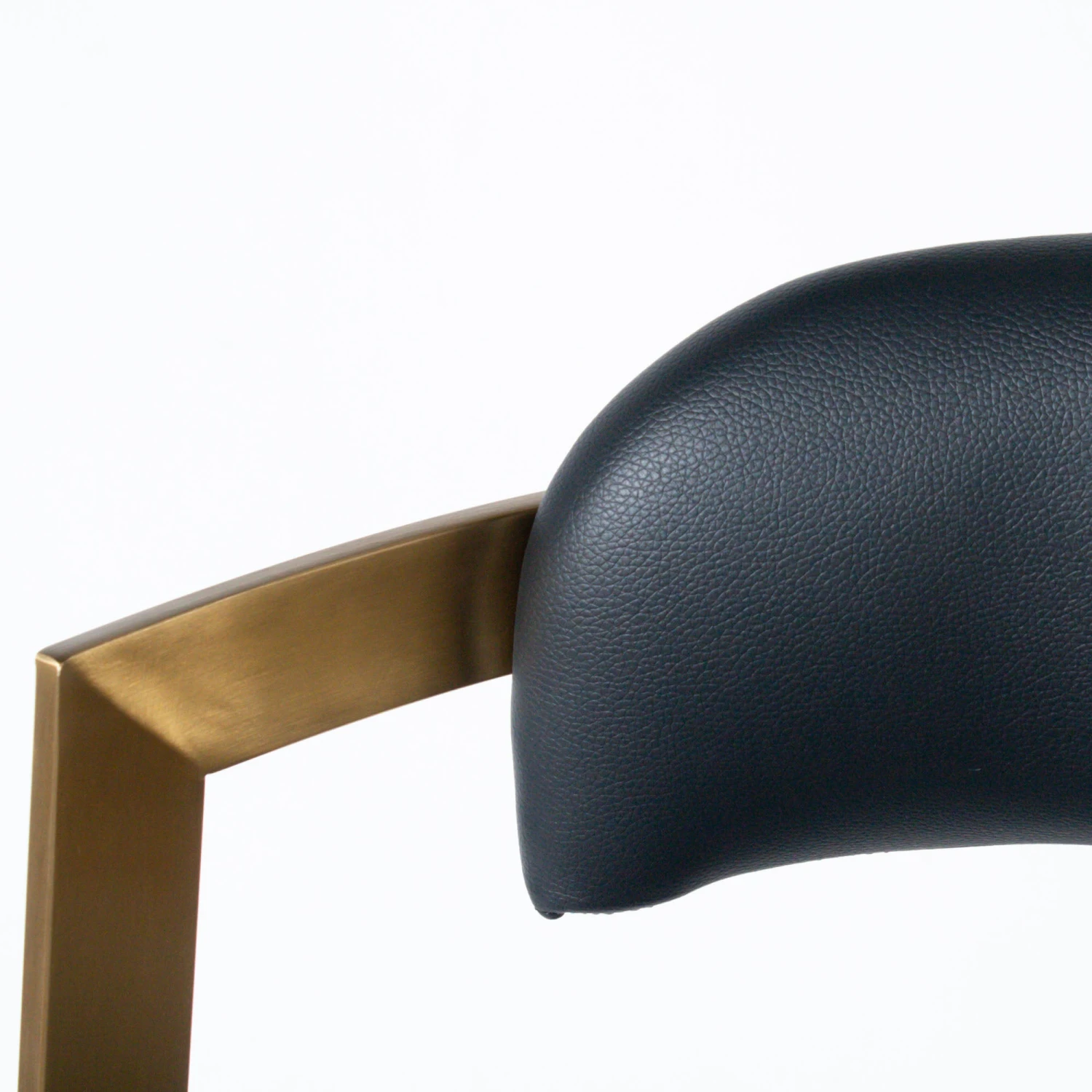 Bourbon Counter Stool In Black Leather Brass 6 Bourbon Counter Stool In Black Leather Brass - Image 4