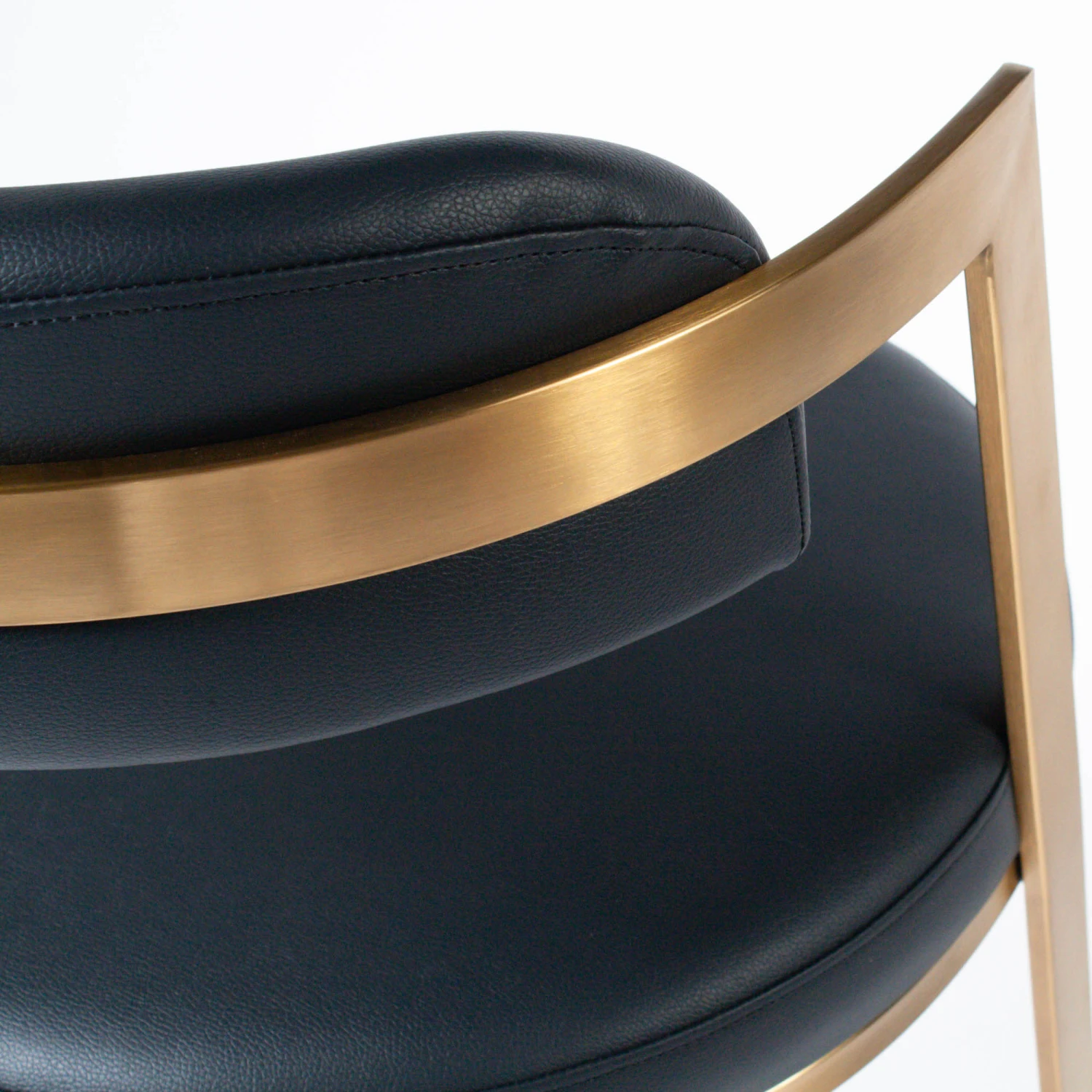 Bourbon Counter Stool In Black Leather Brass 7 Bourbon Counter Stool In Black Leather Brass - Image 5