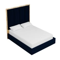 Custom Brant Bed -Furniture & Decoration Shop BrantBedinAdelaNavyVelvet.03