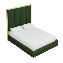 Custom Brant Bed -Furniture & Decoration Shop BrantBedinEvelynEmeraldVelvet.03