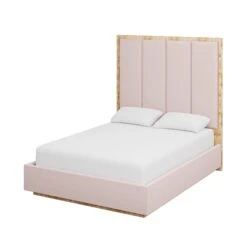 Custom Brant Bed -Furniture & Decoration Shop BrantBedinFrancisBlushChenille.02