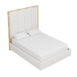 Custom Brant Bed -Furniture & Decoration Shop BrantBedinRosaIvoryWoven.03