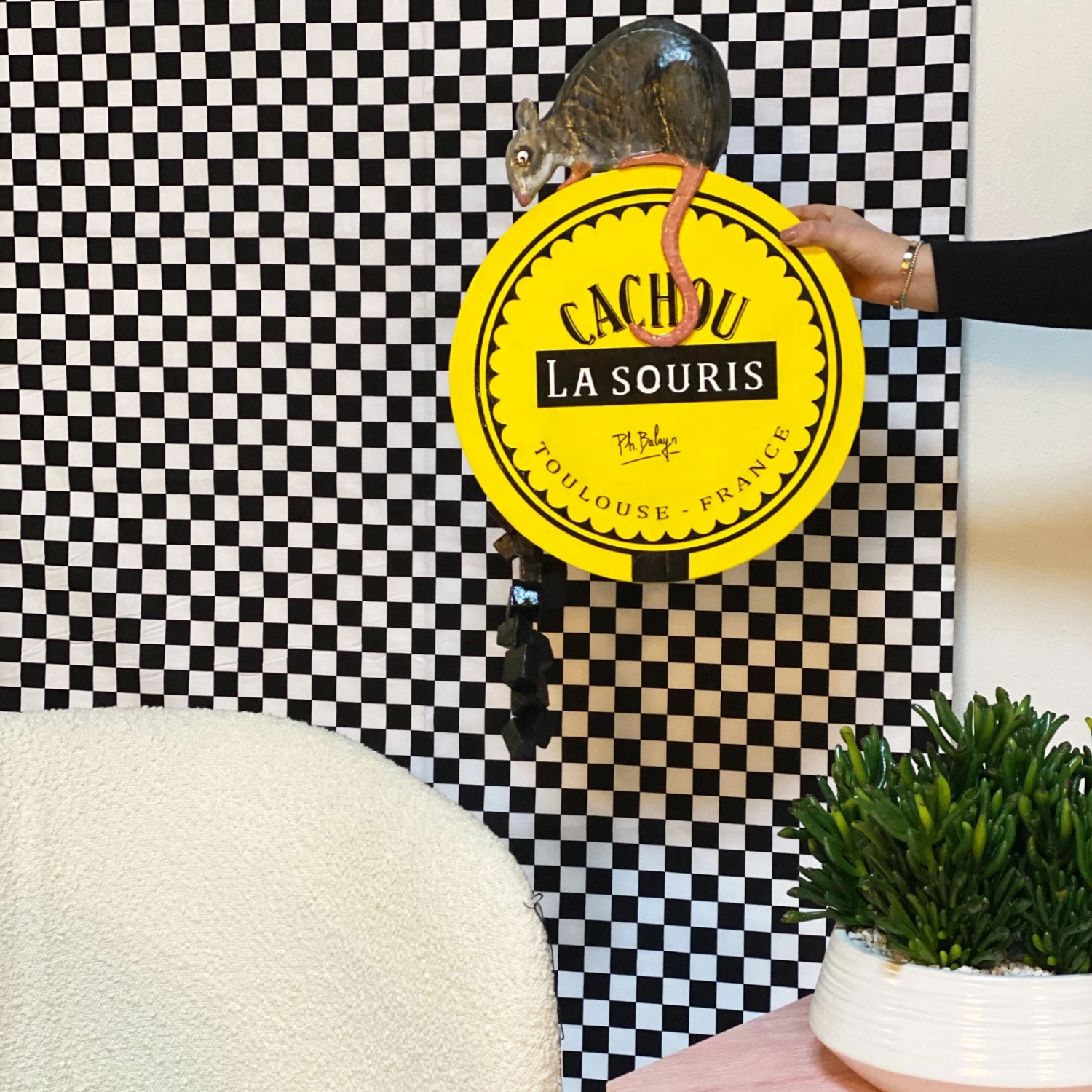 Cachou Mouse Sculpture In Yellow 4 Cachou Mouse Sculpture In Yellow - Image 2