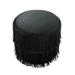 Chaser Ottoman In Black Leather -Furniture & Decoration Shop ChaserOttomaninBlackLeather.02