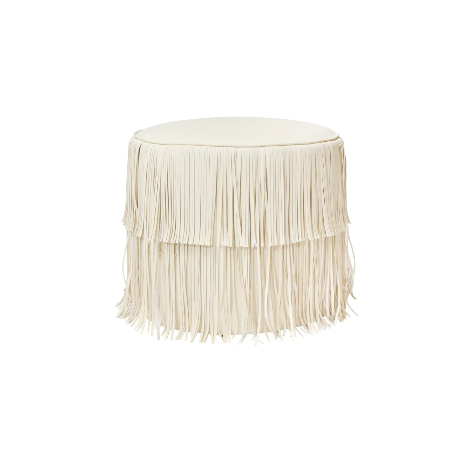 Chaser Ottoman In Ivory Leather 3 Chaser Ottoman In Ivory Leather