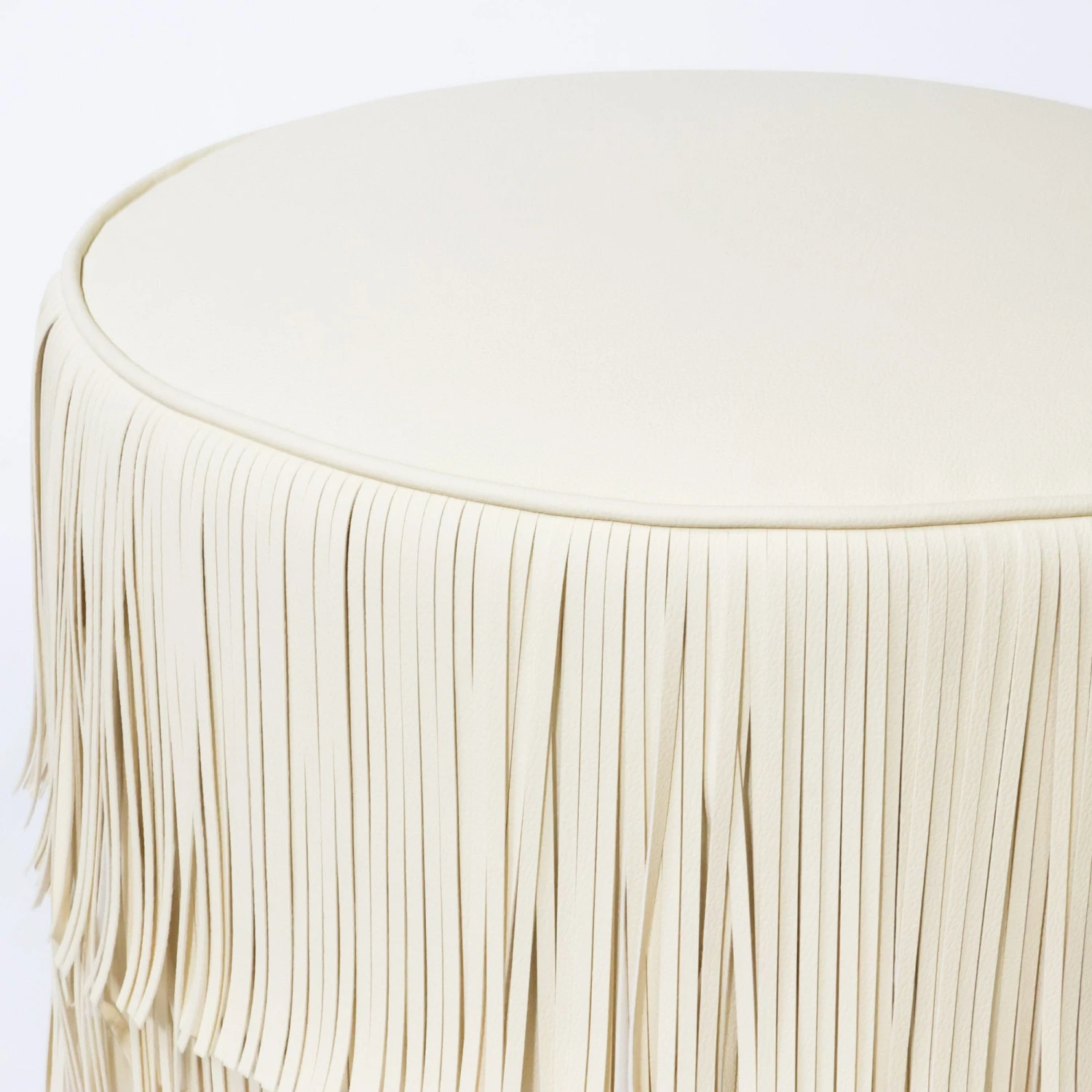 Chaser Ottoman In Ivory Leather 5 Chaser Ottoman In Ivory Leather - Image 3