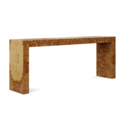 Custom Savannah Console Table -Furniture & Decoration Shop CustomSavannahBurlConsoleTable.GoldenPecanOliveAsh.01