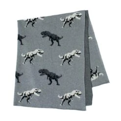 Dino Baby Throw - Grey