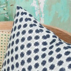 Dobby Navy Dot Linen Pillow 13 Dobby Navy Dot Linen Pillow -Furniture & Decoration Shop DobbyNavyDotLinenPillow.03