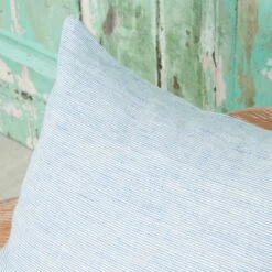 Dobby Sky Blue Linen Pillow 10 Dobby Sky Blue Linen Pillow -Furniture & Decoration Shop DobbySkyBlueLinenPillow.05