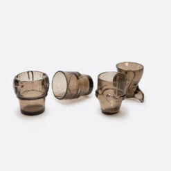 Dog Brown Stackable Glasses -Furniture & Decoration Shop DogBrownStackableGlasses.03