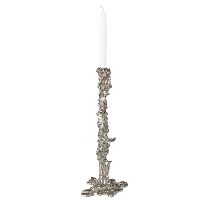 Drip Candle Holder In Silver - XXL 3 Drip Candle Holder In Silver - XXL