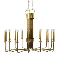 Parzinger Style Brass Chandelier Horizontal