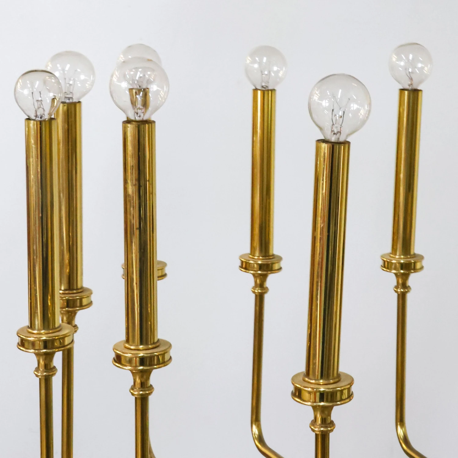 Parzinger Style Brass Chandelier Horizontal 6 Parzinger Style Brass Chandelier Horizontal - Image 4