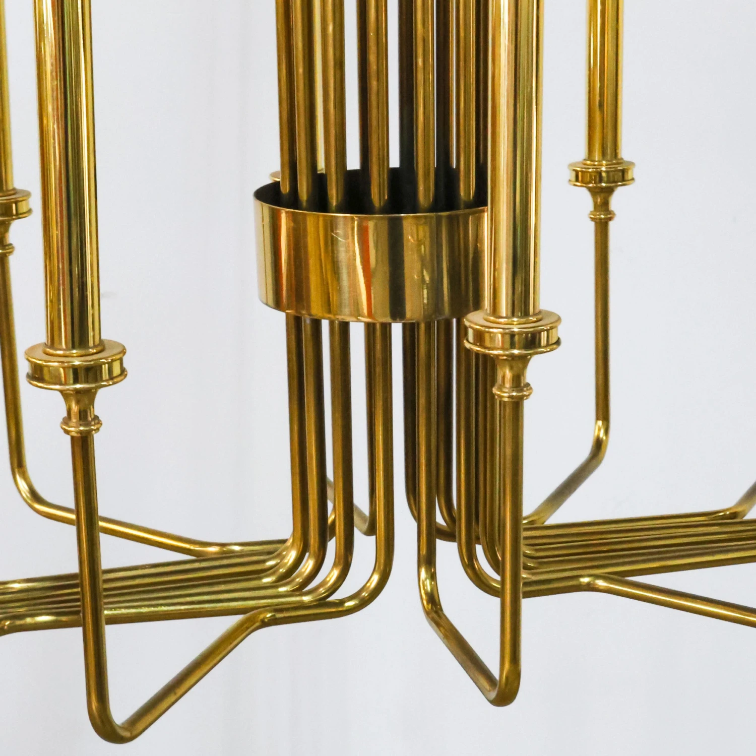 Parzinger Style Brass Chandelier Horizontal 7 Parzinger Style Brass Chandelier Horizontal - Image 5