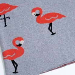 Flamingo Throw Blanket - Grey -Furniture & Decoration Shop Flamingo 20Throw 20Blanket 20 20Grey.03