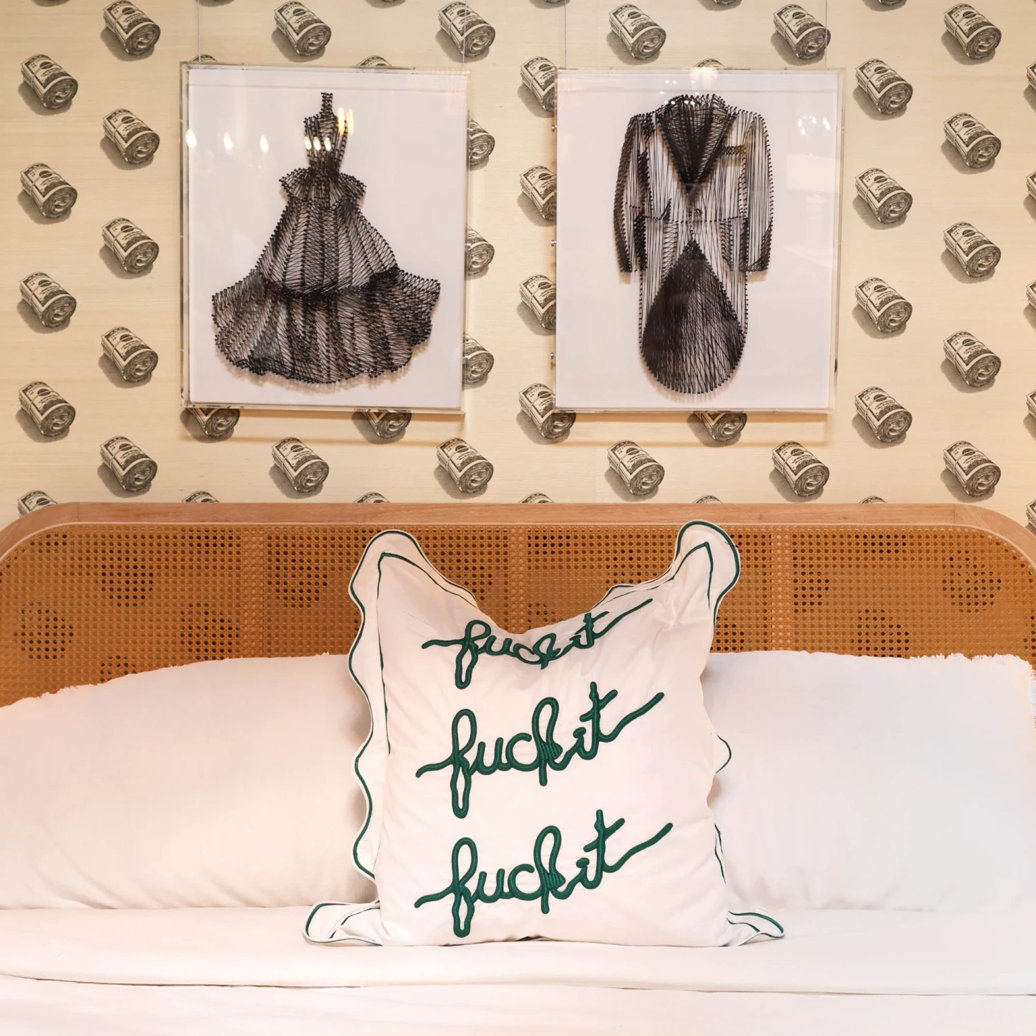 Fuck It Large Scallop Pillow Cover - Emerald 4 Fuck It Large Scallop Pillow Cover - Emerald - Image 2