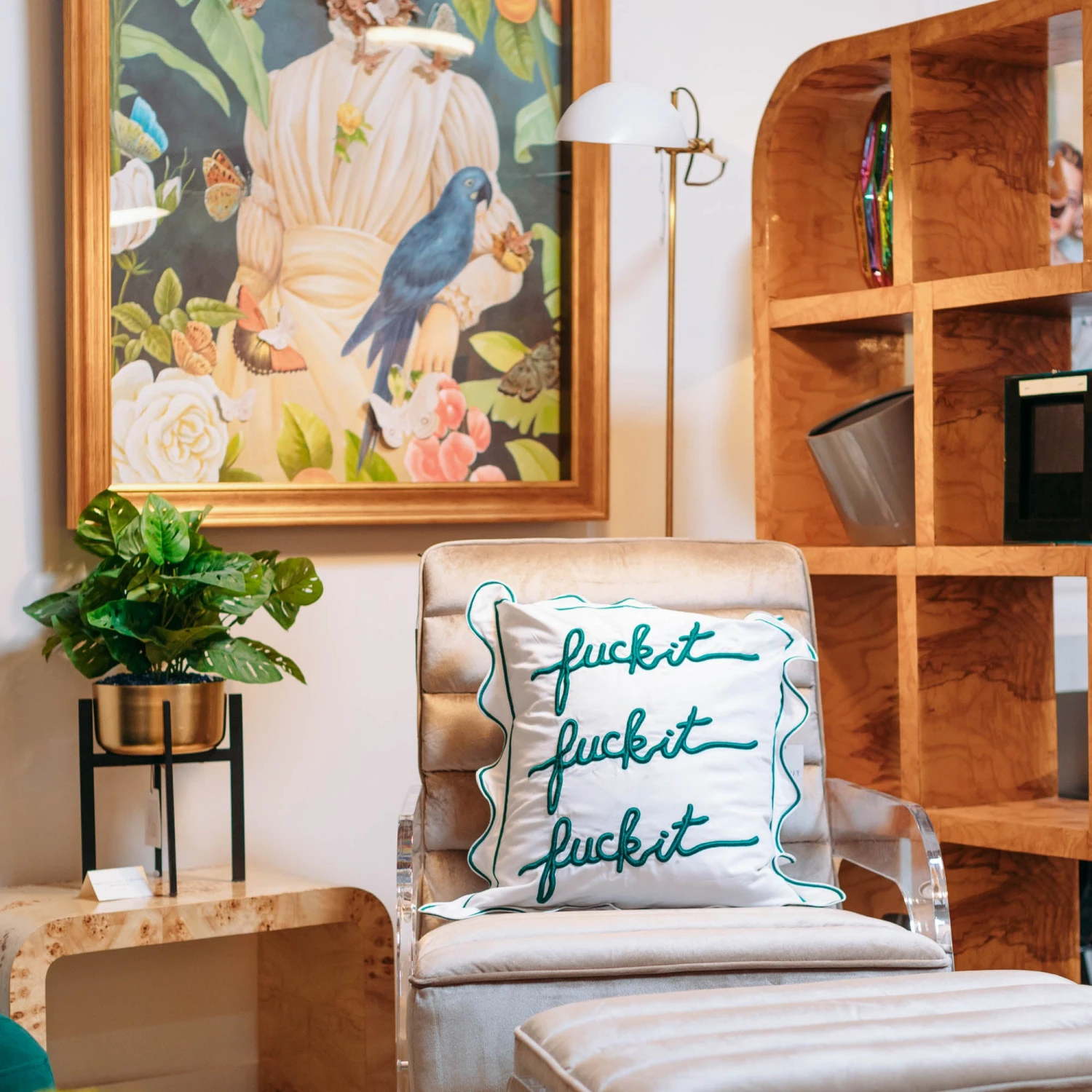 Fuck It Large Scallop Pillow Cover - Emerald 6 Fuck It Large Scallop Pillow Cover - Emerald - Image 4