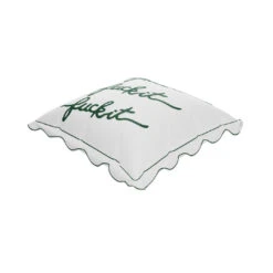 Fuck It Large Scallop Pillow Cover - Emerald 13 Fuck It Large Scallop Pillow Cover - Emerald -Furniture & Decoration Shop FuckItPillowCover Emerald.02