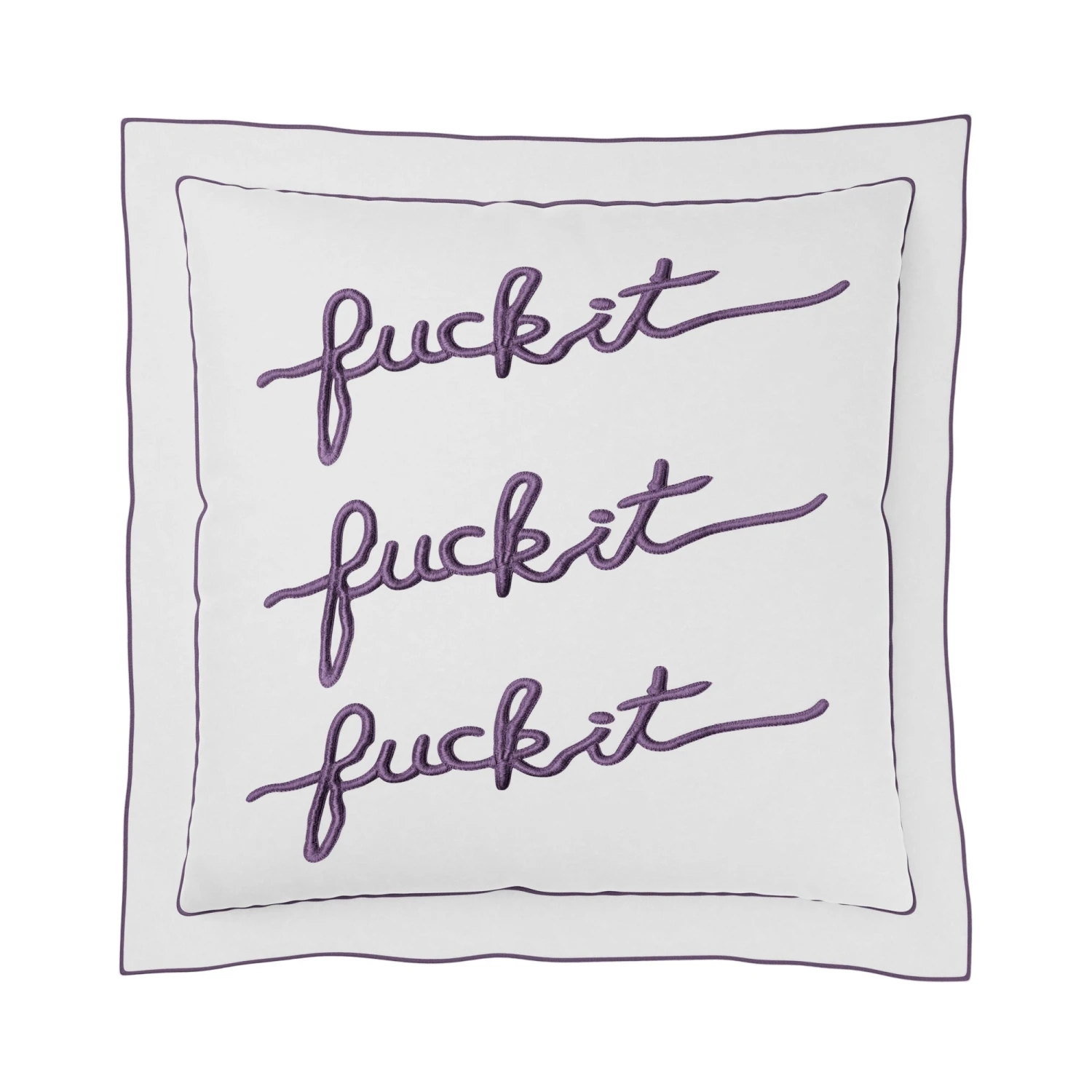 Fuck It Square Pillow Cover - Lavender 3 Fuck It Square Pillow Cover - Lavender