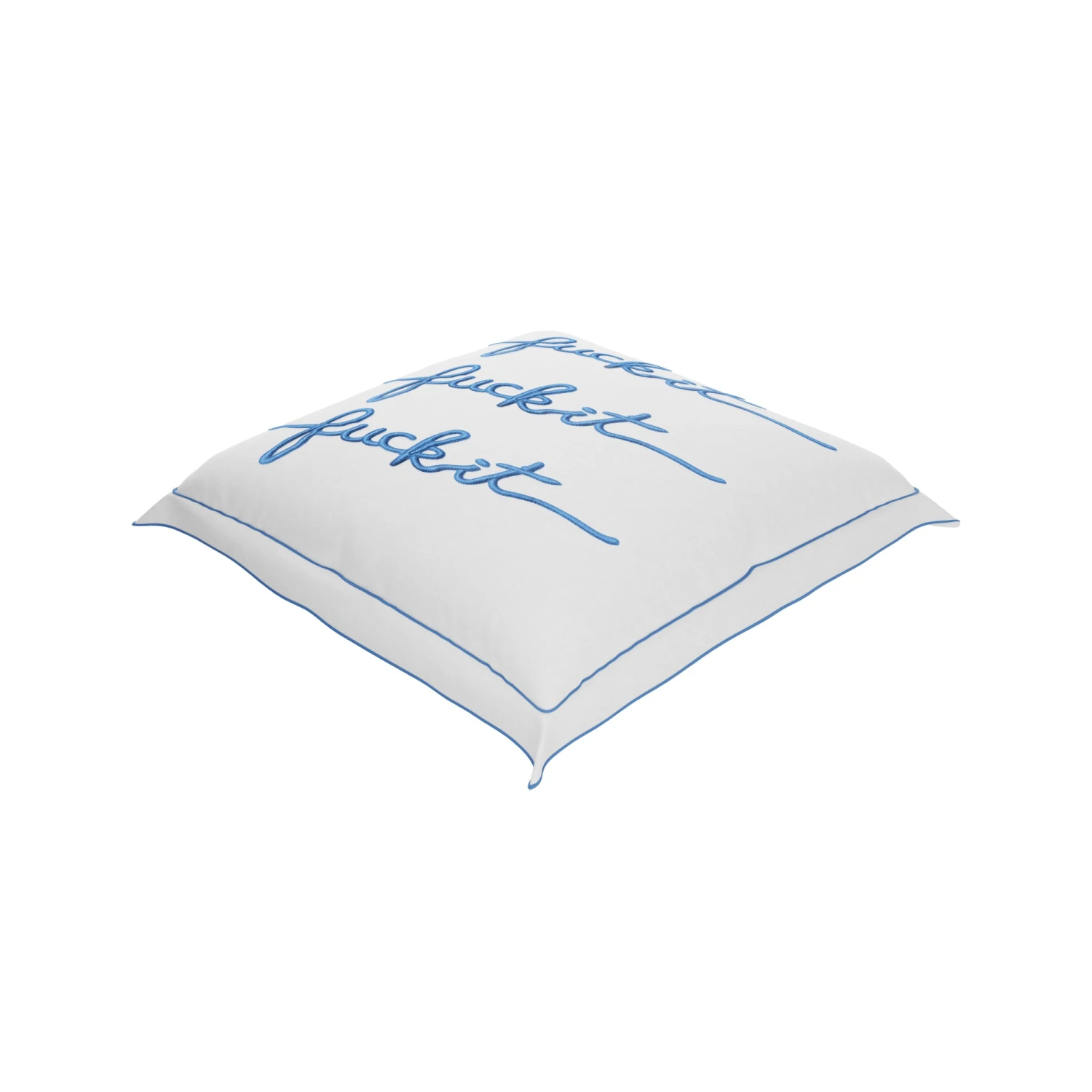 Fuck It Square Pillow Cover - Sapphire 4 Fuck It Square Pillow Cover - Sapphire - Image 2