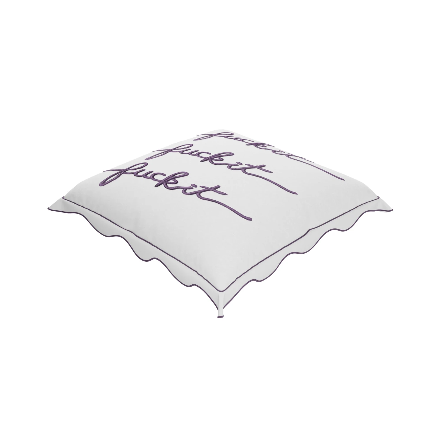Fuck It Large Scallop Pillow Cover - Lavender 4 Fuck It Large Scallop Pillow Cover - Lavender - Image 2