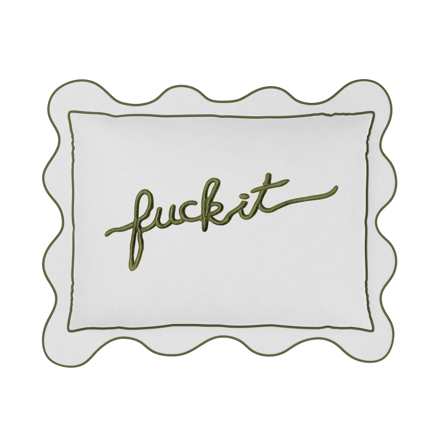 Fuck It Small Scallop Pillow Cover - Sage 3 Fuck It Small Scallop Pillow Cover - Sage