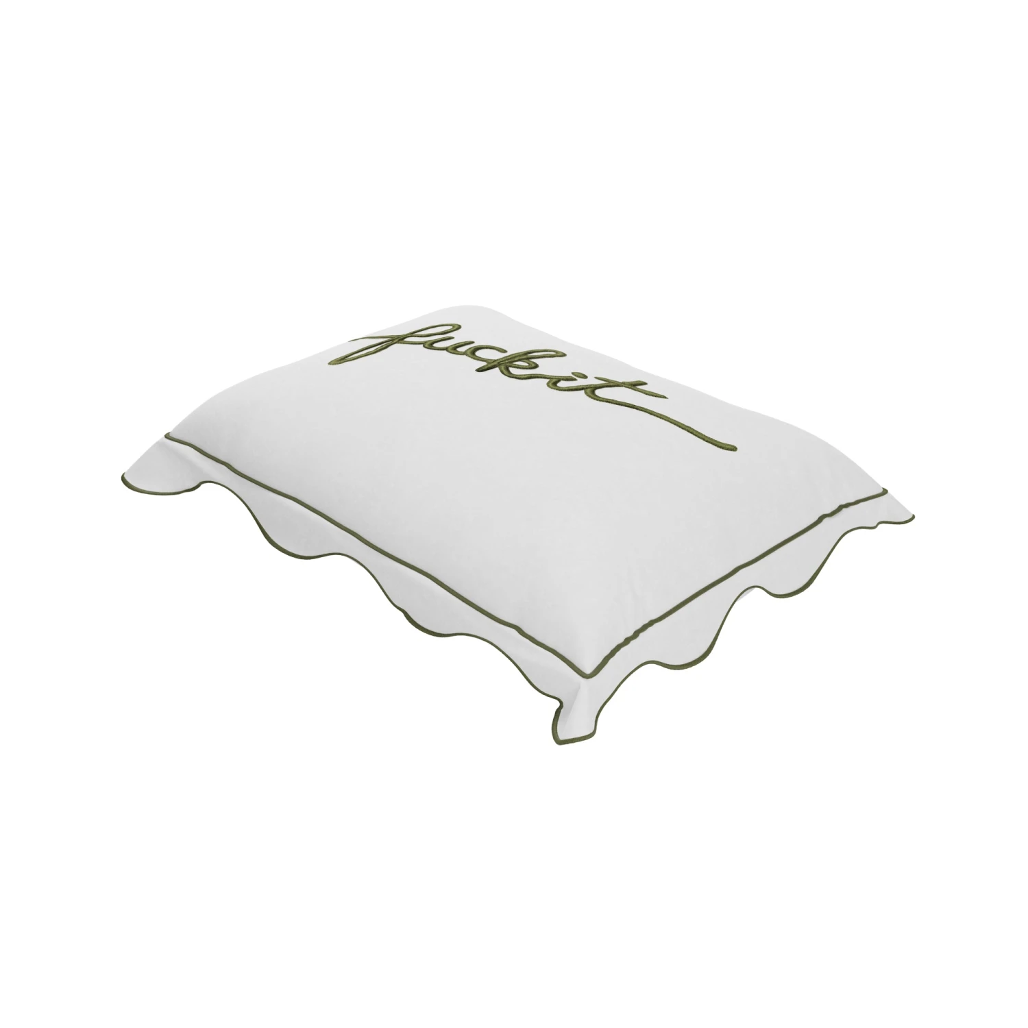 Fuck It Small Scallop Pillow Cover - Sage 4 Fuck It Small Scallop Pillow Cover - Sage - Image 2
