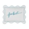 Fuck It Small Scallop Pillow Cover - Sky Blue