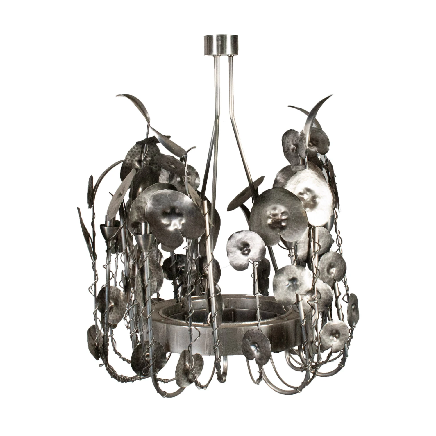 Brutalist Style Metal Chandelier - Chrome - Global Views Second 3 Brutalist Style Metal Chandelier - Chrome - Global Views Second