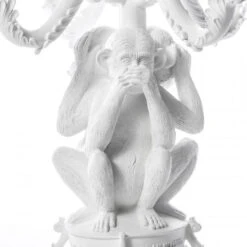 Giant Burlesque 3 Monkeys Candelabra - White By Seletti -Furniture & Decoration Shop GiantBurlesque3MonkeysCandelabra WhitebySeletti.05