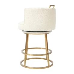 Rosita Swivel Counter Stool In Ivory Boucle -Furniture & Decoration Shop GunterSwivelCounterStoolinIvoryBoucle.03