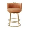 Rosita Swivel Counter Stool In Tobacco Leather