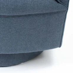 Helene Swivel Chair In Blue Tweed -Furniture & Decoration Shop HeleneSwivelChair BlueTweed.05