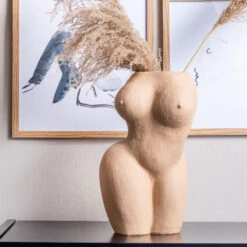 Lady Polyresin Pot - Sand Brown -Furniture & Decoration Shop LadyPolyresinPot SandBrown.06